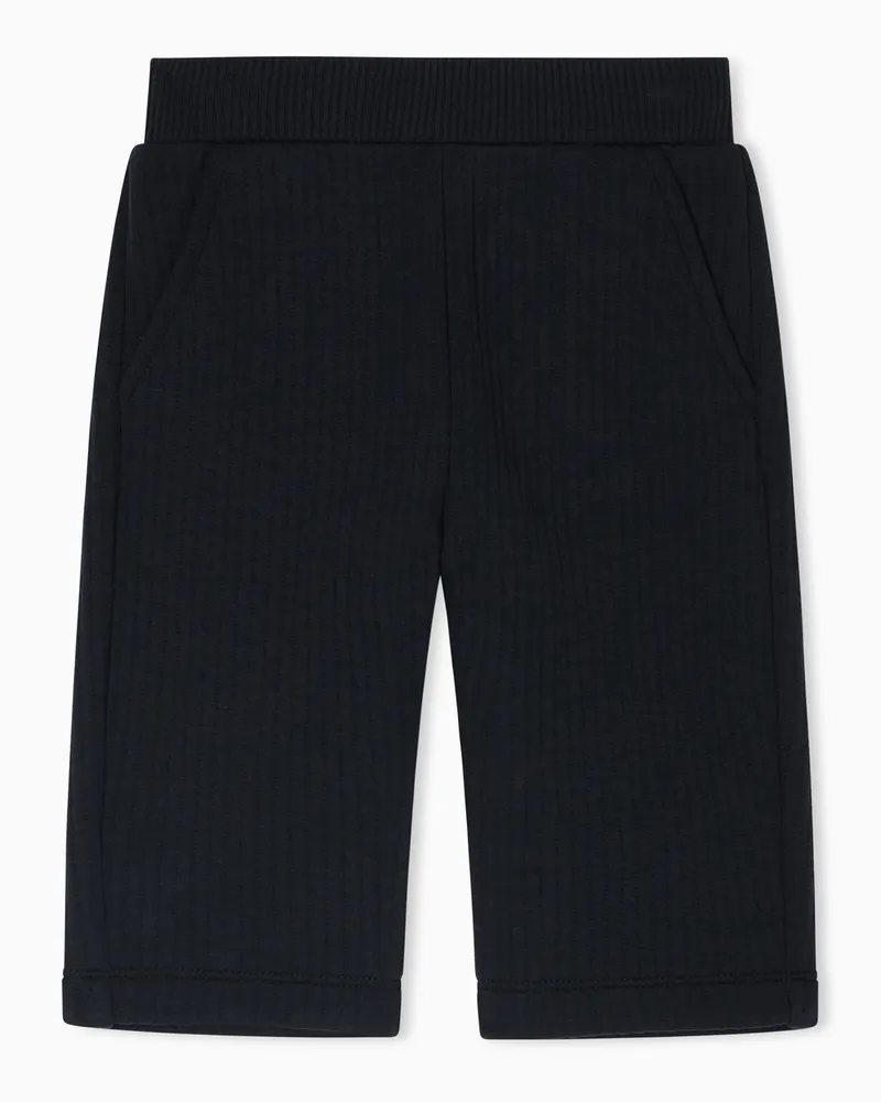 Emporio Armani Hose mit elastischem Bund, gefertigt aus Matelassé-Jersey Marineblau