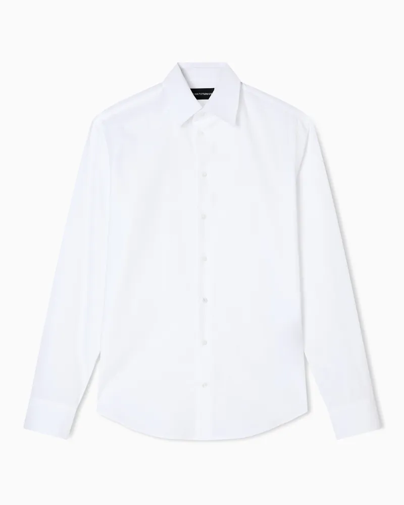 Emporio Armani Hemd aus Baumwollpopeline Weiß