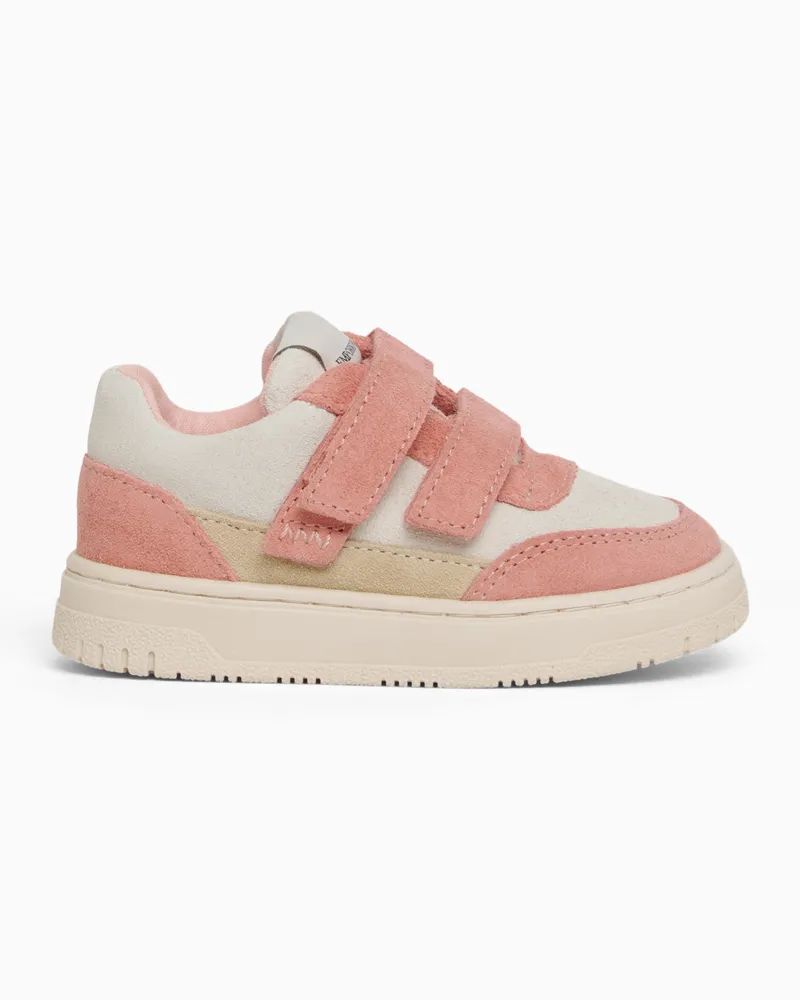 Emporio Armani Sneaker aus Veloursleder mit Klettverschluss Pink