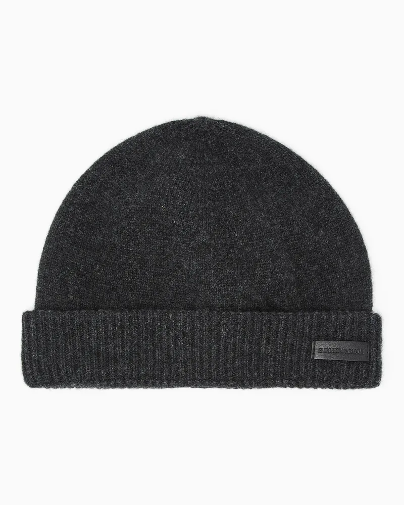 Emporio Armani Mütze aus reinem Kaschmir Grau
