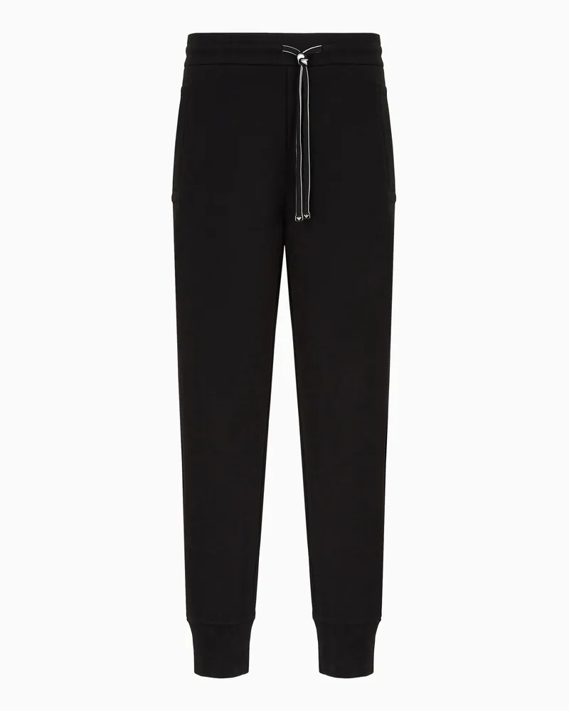 Emporio Armani Jogginghose aus doppellagigem Jersey Schwarz