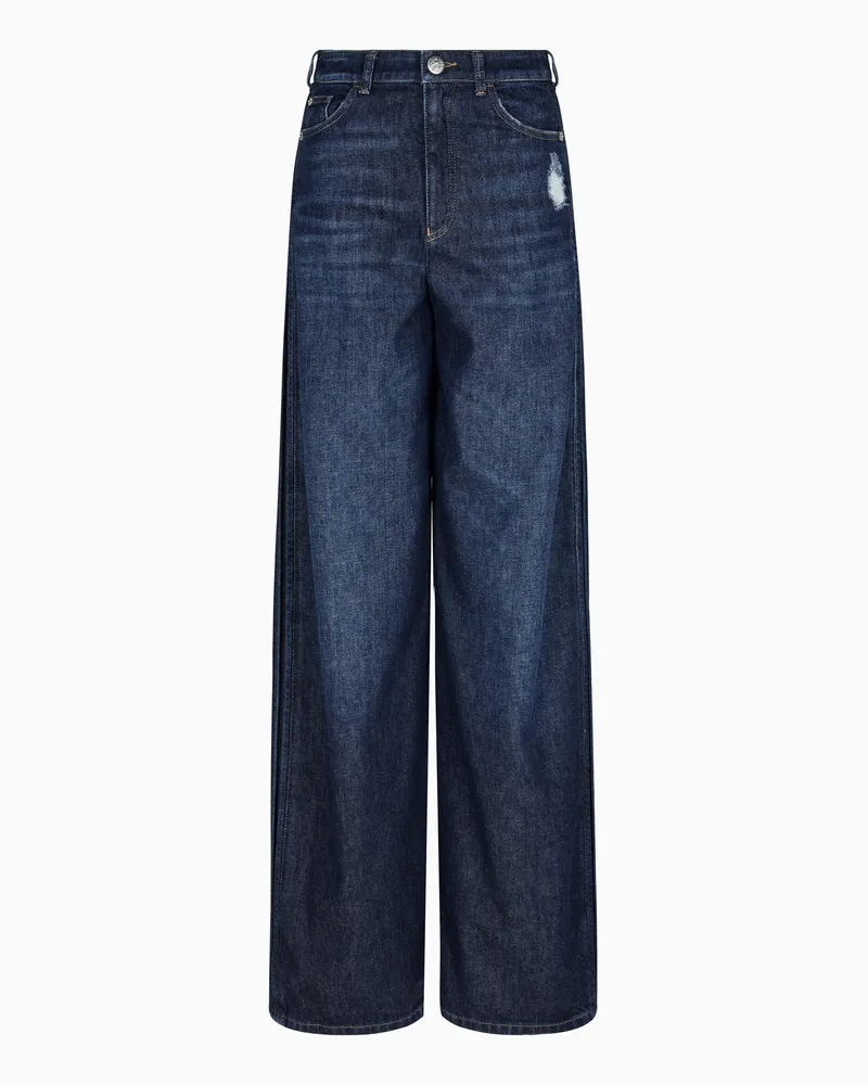 Emporio Armani Regular Fit Jeans J3G aus Vintage-Denim Blau