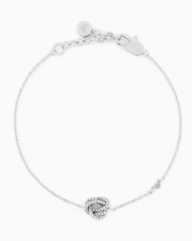 Emporio Armani Station-Armband aus silberfarbenem Messing Mehrfarbig