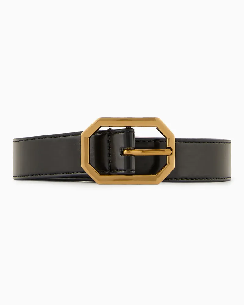 Emporio Armani Gürtel mit gebürsteter Oberfläche Schwarz
