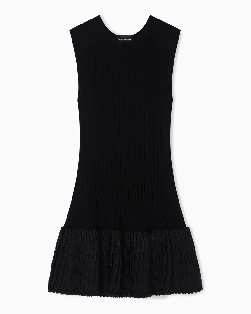 Emporio Armani Knitted dress with rouge detail Schwarz