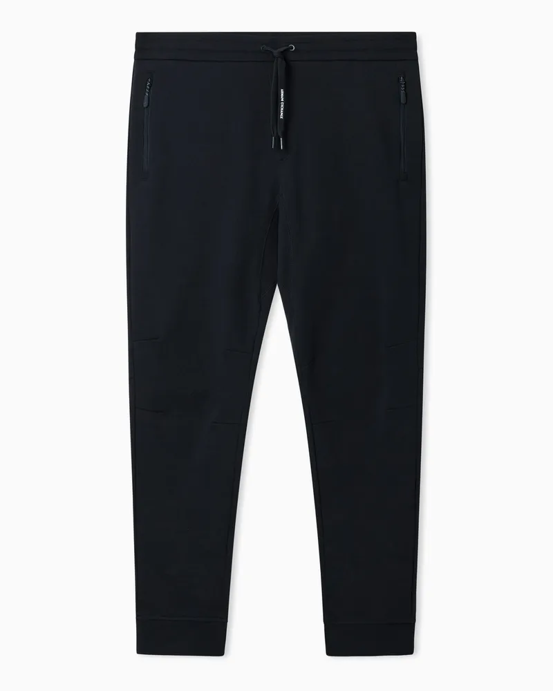 Emporio Armani Leggings aus Stretchjersey mit Logo Marineblau