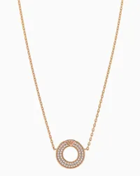 Emporio Armani Kette aus Roségoldfarbenem Sterlingsilber mit Anhänger Roségold