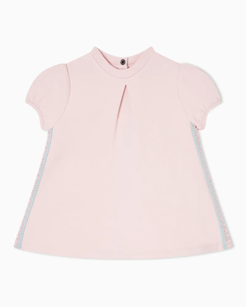 Emporio Armani Kleid aus doppellagigem Jersey mit Logo-Band Pink