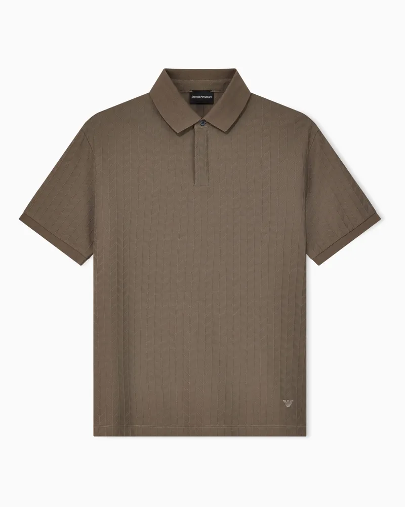 Emporio Armani Poloshirt im Regular Fit aus Baumwoll-Jacquard-Jersey Braun