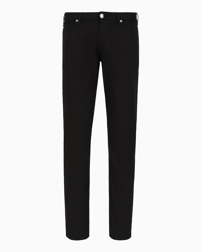 Emporio Armani J06 Slim-Fit-Hose aus bequemem Stretch-Gabardine Schwarz