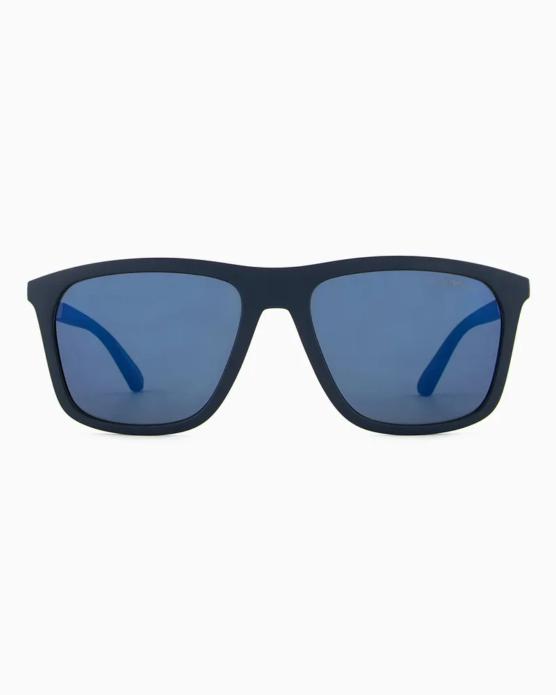 Emporio Armani Eckige Sonnenbrille für Herren Blau