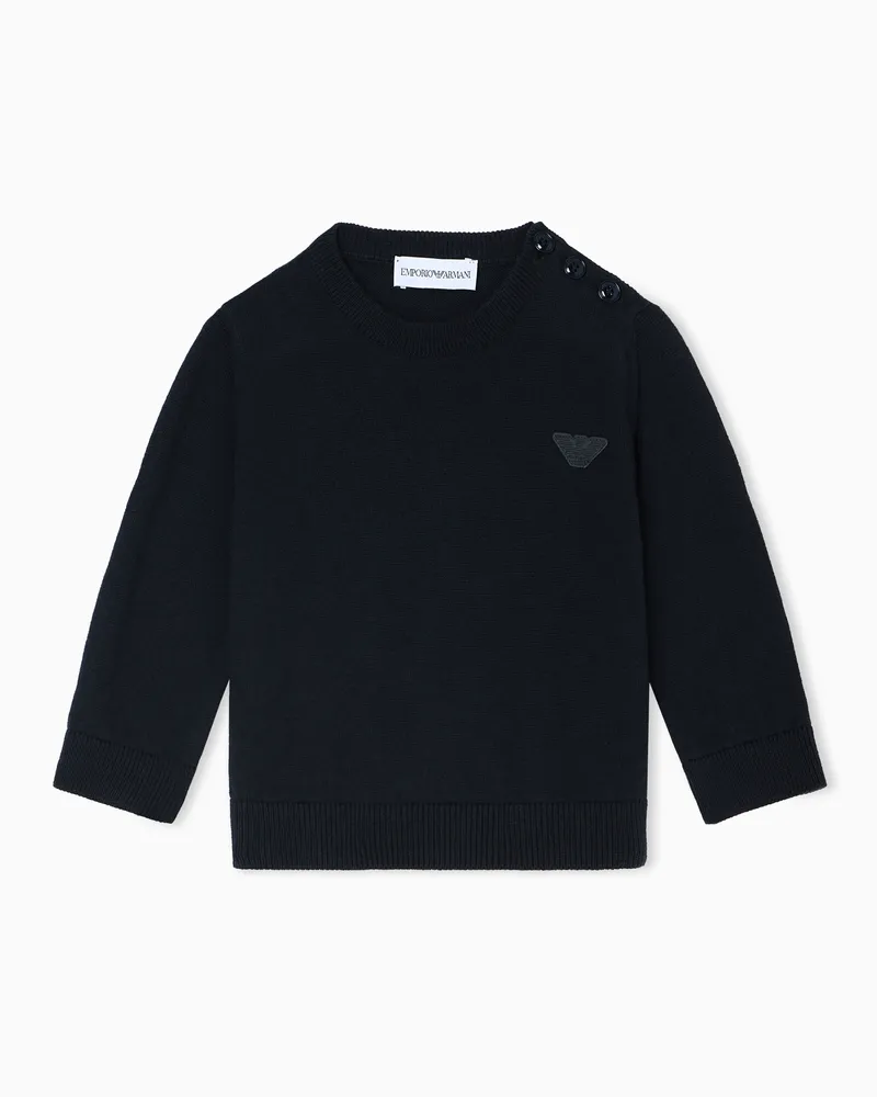 Emporio Armani ASV Pullover aus einer Bio-Baumwoll-Mischung Marineblau