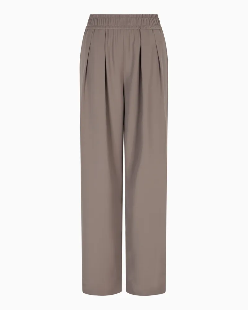 Emporio Armani Hose mit elastischem Bund aus Techno-Cady Braun