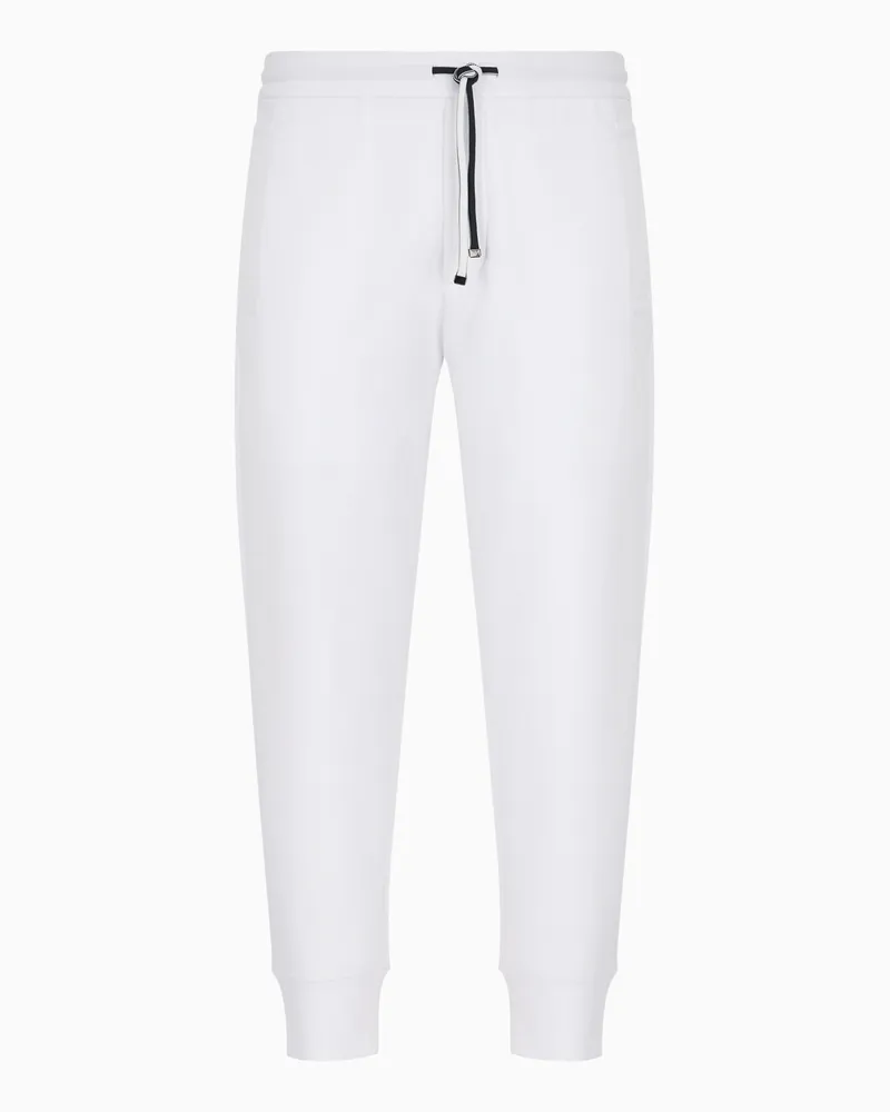 Emporio Armani Jogginghose aus doppellagigem Jersey Weiß