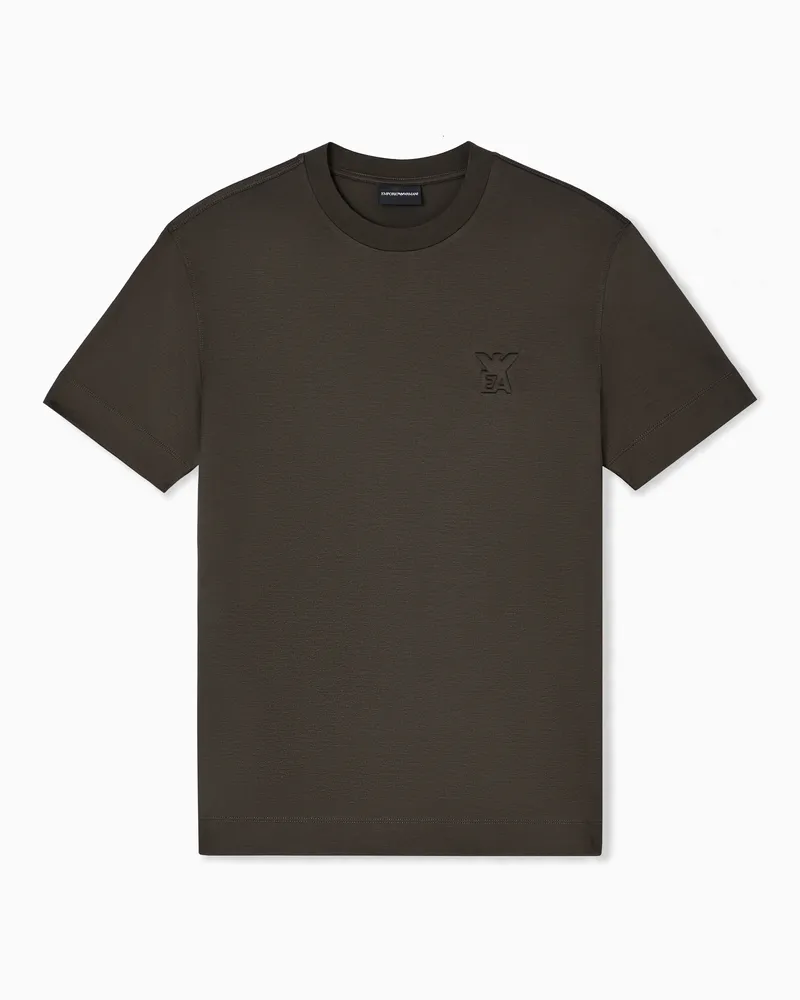 Emporio Armani ASV T-Shirt mit gewölbtem Logo, gefertigt aus einer Jersey-Lyocell-Mischung Braun