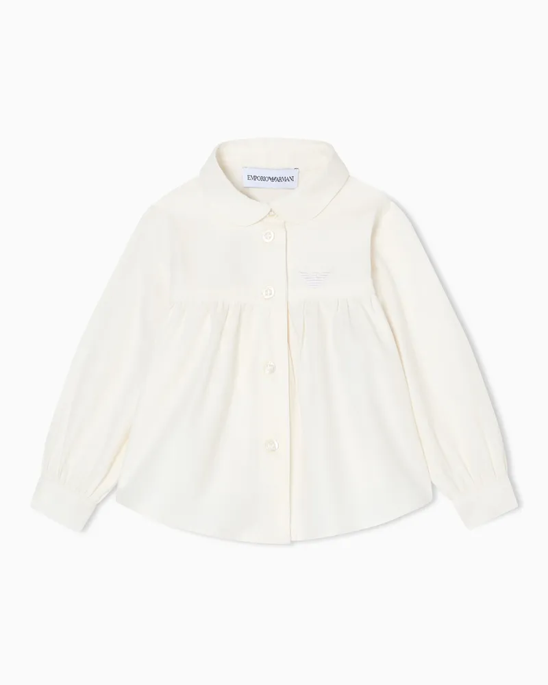 Emporio Armani ASV Hemd mit Rüschenkragen, gefertigt aus Popeline Weiß