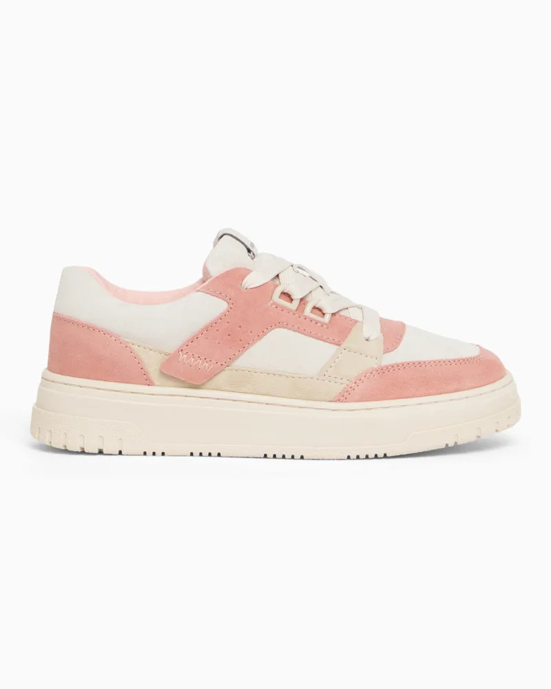 Emporio Armani Sneaker aus Veloursleder Pink