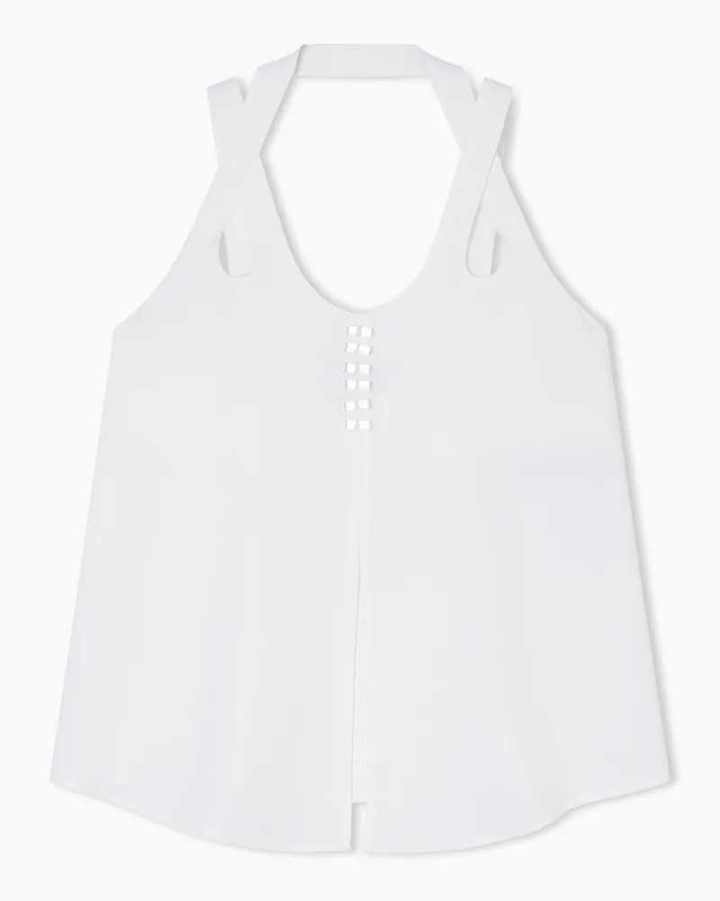 Emporio Armani Micro leopard jacquard top Weiß