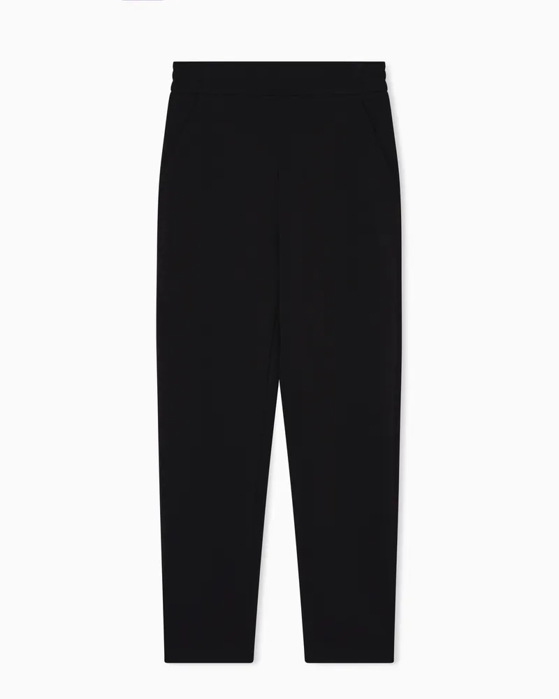 Emporio Armani Hose aus doppellagigem Jersey Schwarz
