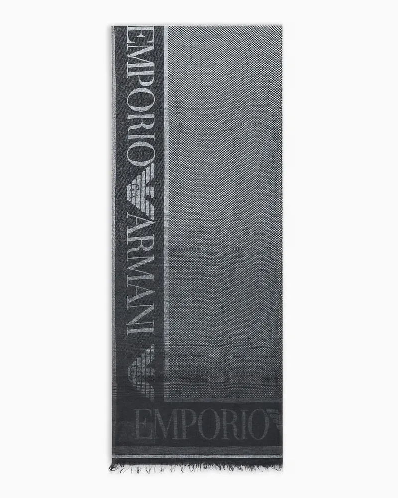 Emporio Armani Stola mit Mikro-Karomuster mit Farbverlauf Schwarz