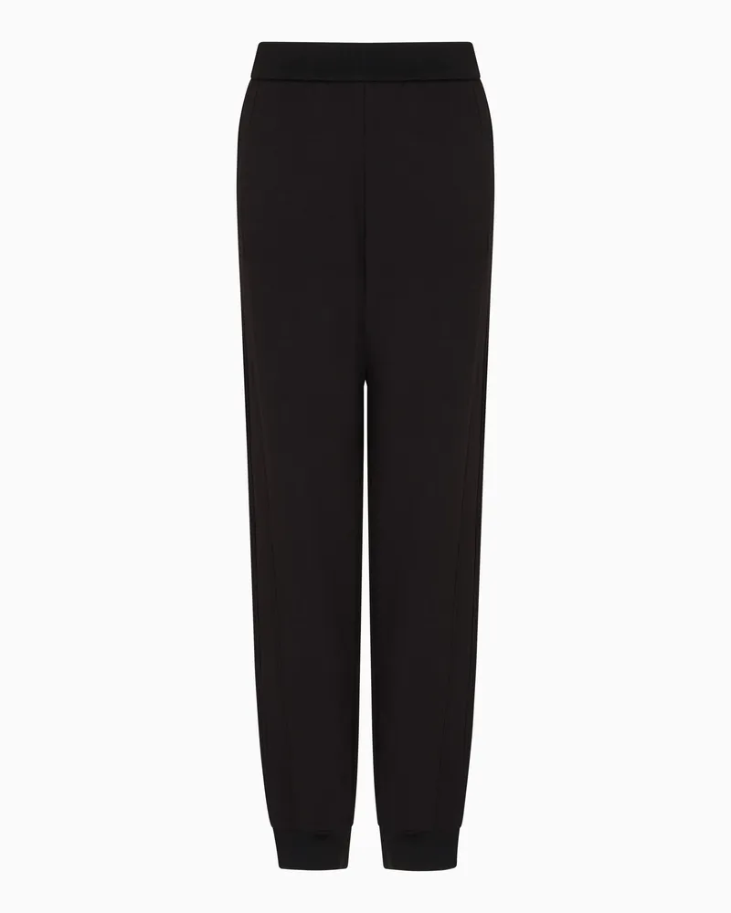 Emporio Armani ASV Jogginghose aus der Travel Essential Sonderkollektion, gefertigt aus doppellagigem Jersey Schwarz