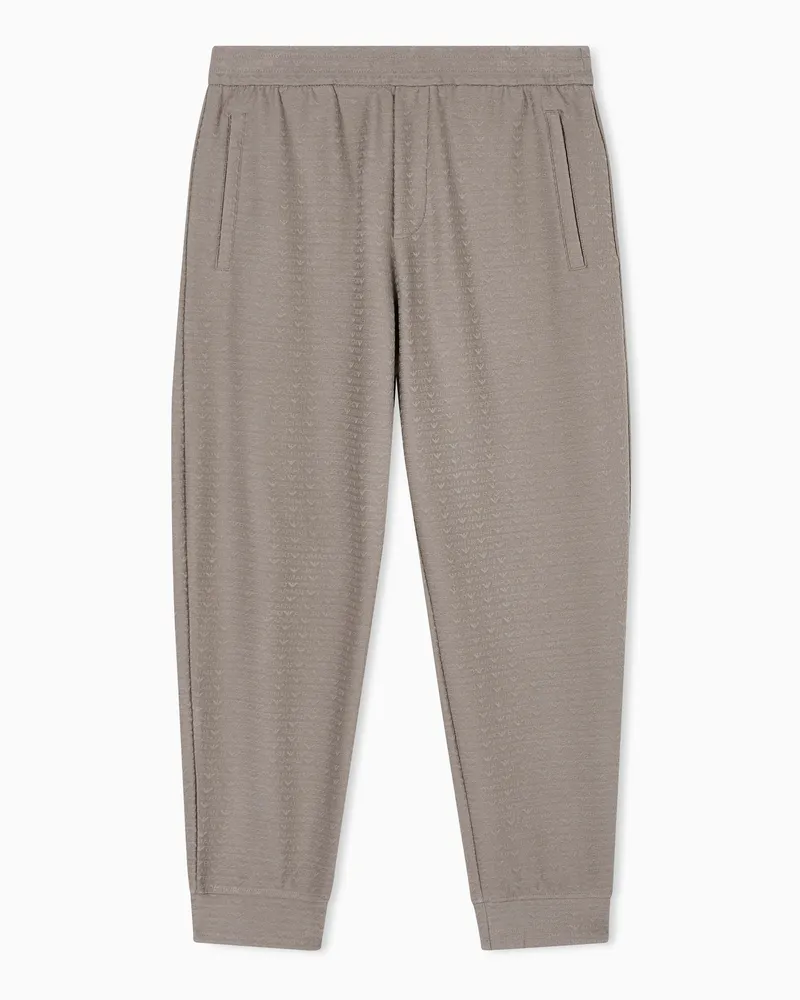 Emporio Armani Jogginghose aus Interlock-Jersey aus einer Lyocell-Mischung mit Jacquard-Schriftzug Grau