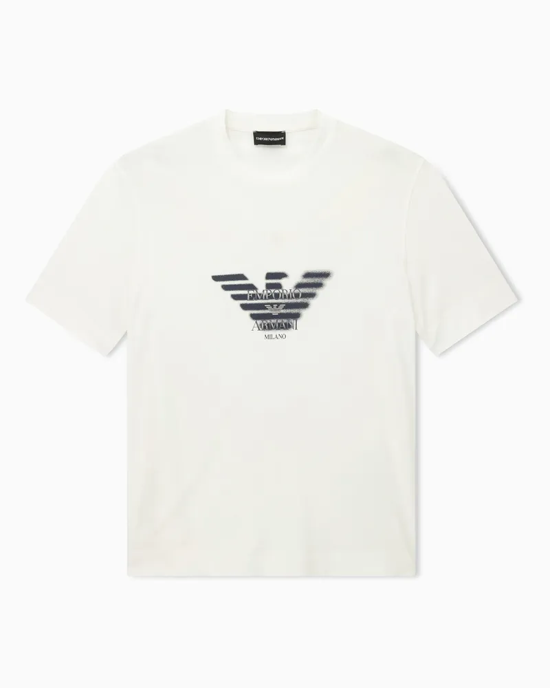 Emporio Armani T-Shirt Regular Fit aus Baumwolljersey mit Lyocell Weiß