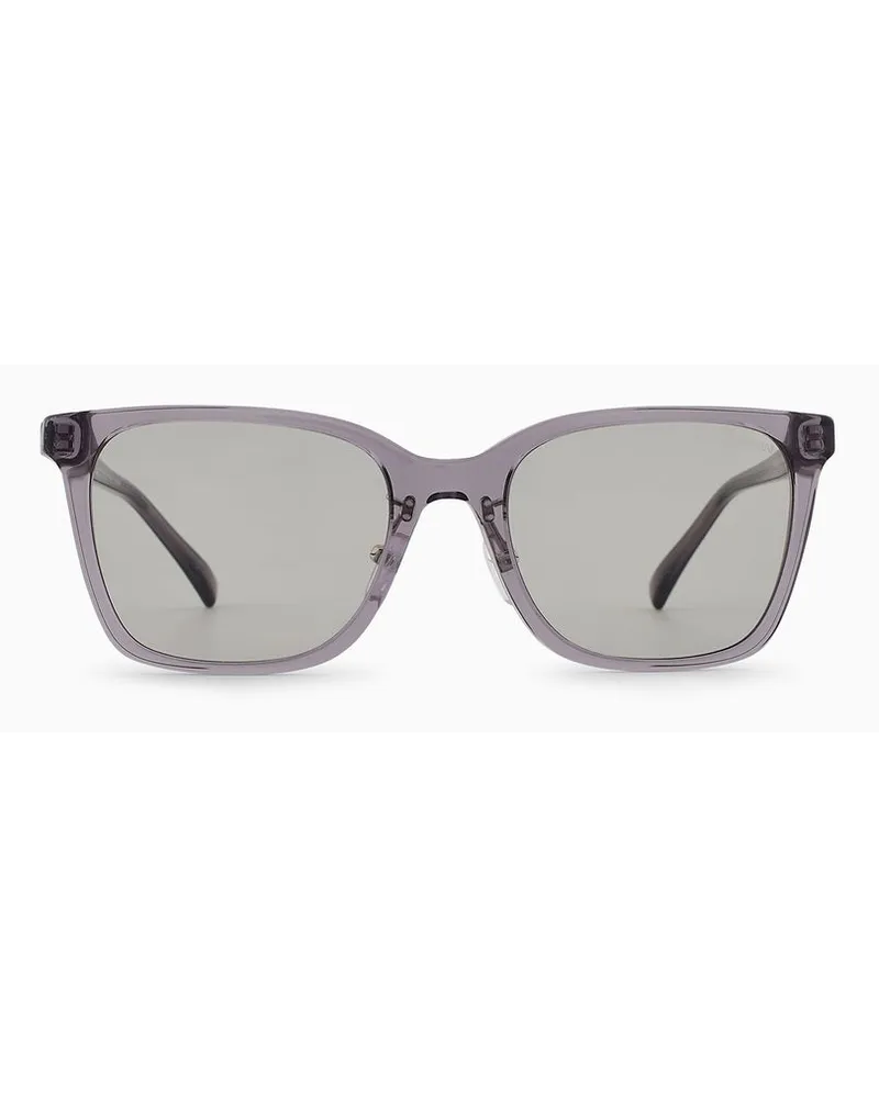 Emporio Armani Sonnenbrille Für Herren mit Eckiger Fassung Asian Fit Grau