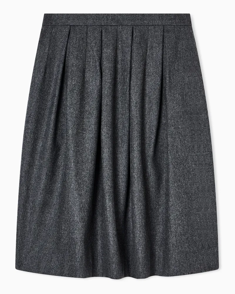 Emporio Armani Icon Plissee-Rock aus Woll-Flanell Grau