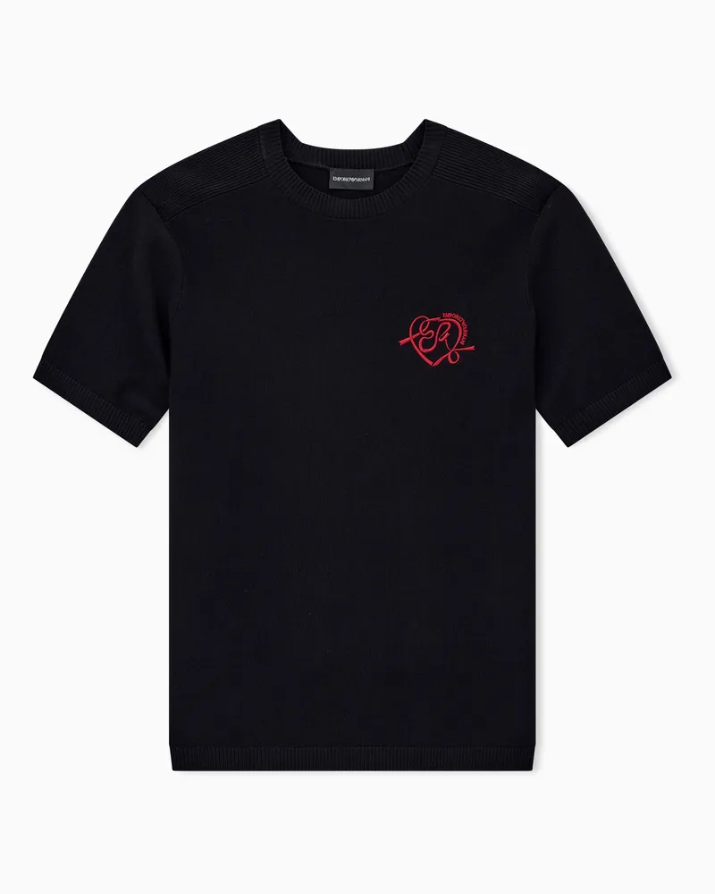 Emporio Armani Pullover mit Stickerei Valentine's Day Capsule Schwarz