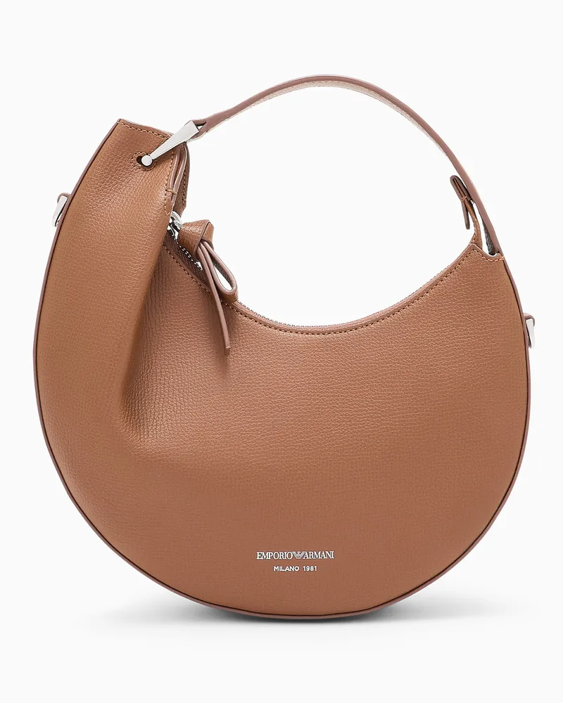 Emporio Armani Hobo Bag aus Leder im Mini-Format Emporio Armani 1981 Braun