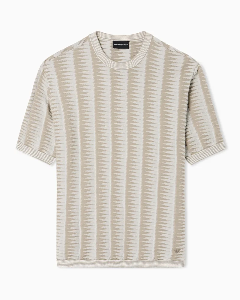 Emporio Armani Pullover mit zweifarbigem Musterjacquard Braun