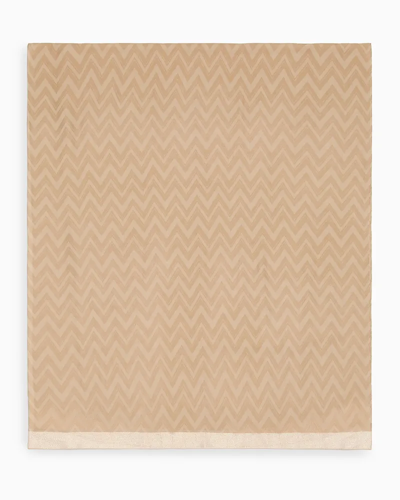 Emporio Armani Schal aus Jacquard-Stoff mit Zickzack-Muster Beige