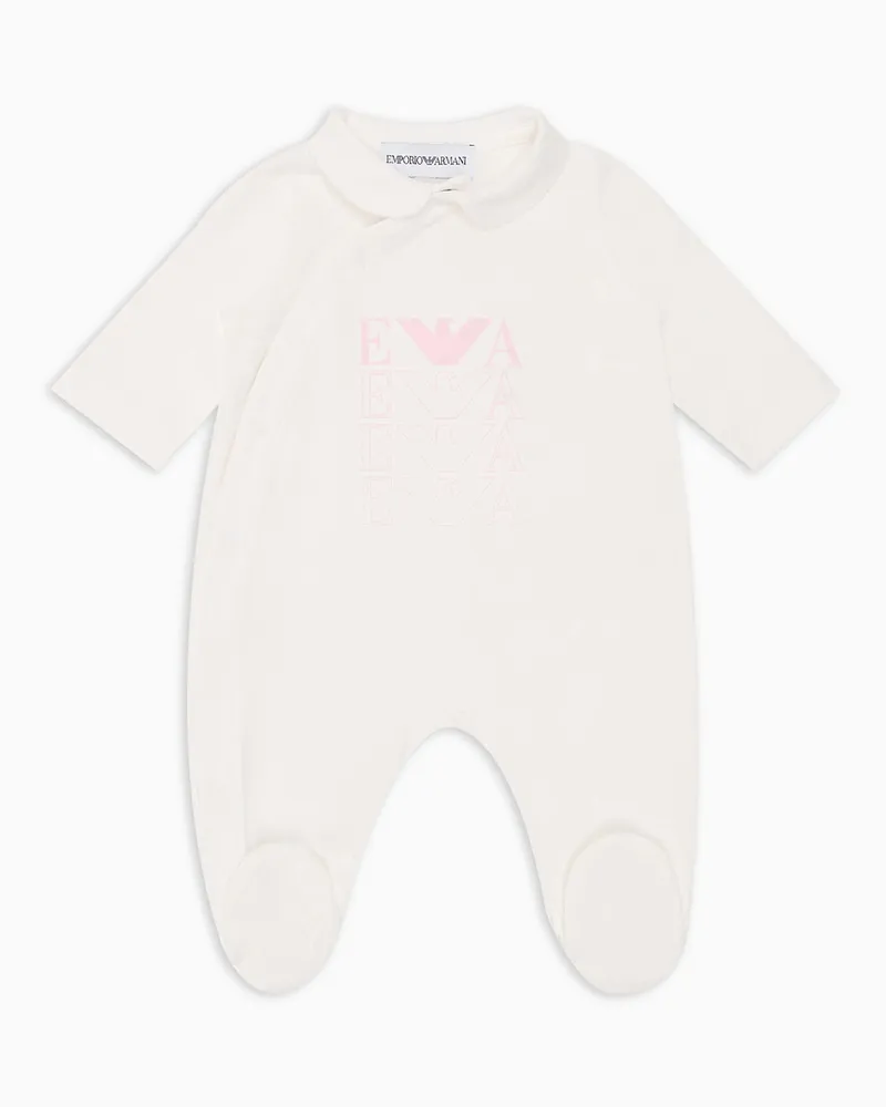 Emporio Armani Playsuit mit Claudine-Kragen aus Jersey mit Logo Pink