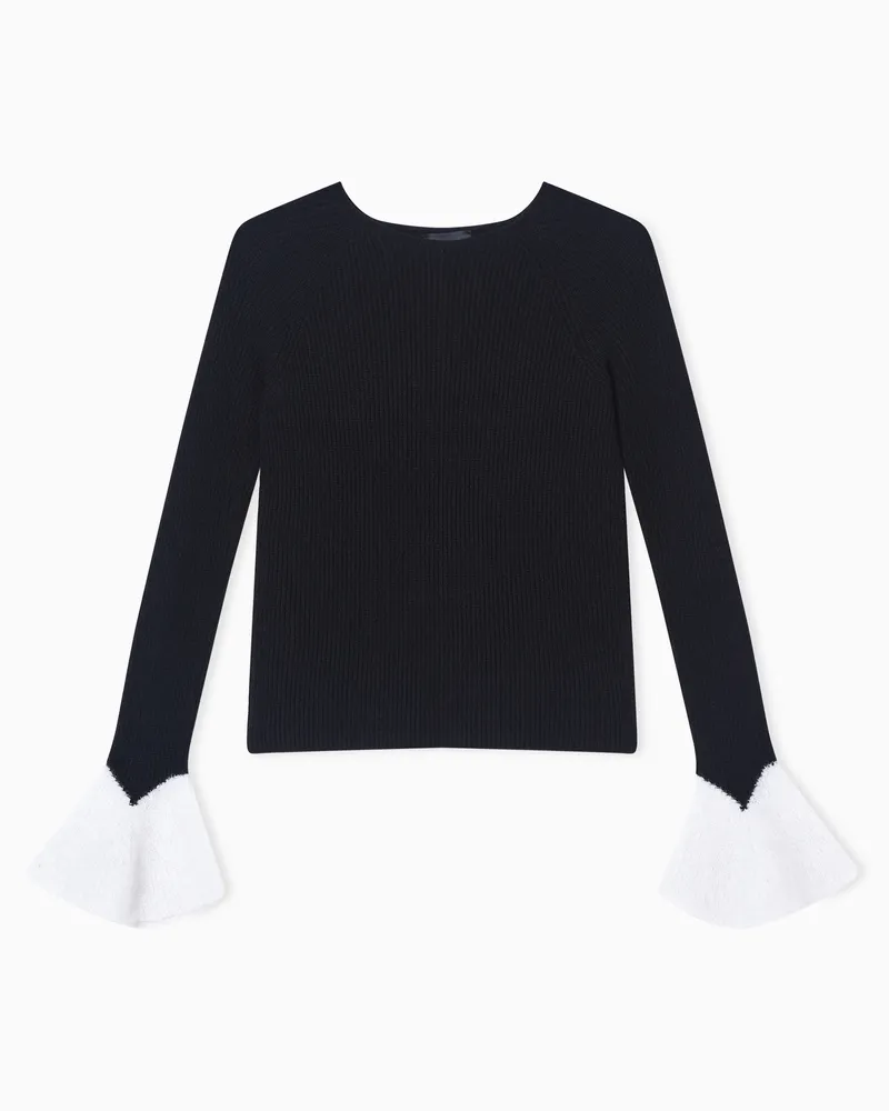 Emporio Armani Pullover im Halbpatentmuster Schwarz