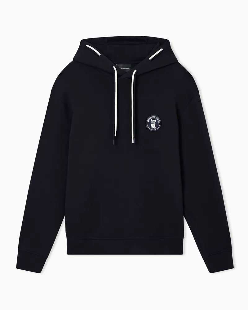 Emporio Armani Stretch double jersey sweatshirt Marineblau