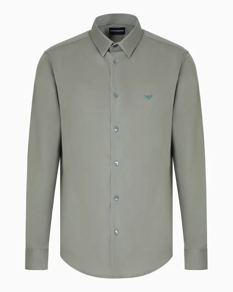 Emporio Armani Hemd aus gemischtem Nylon-Stretch Grün