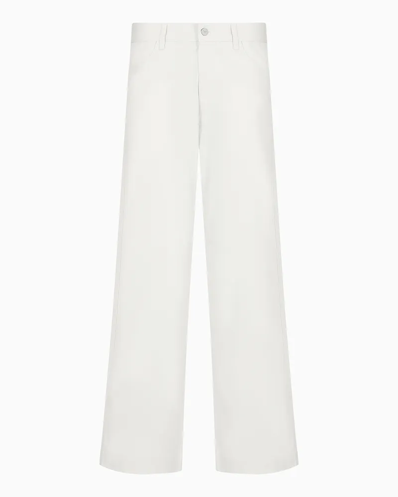 Emporio Armani 5 Pocket-Hose aus Bio-Gabardine ASV Weiß