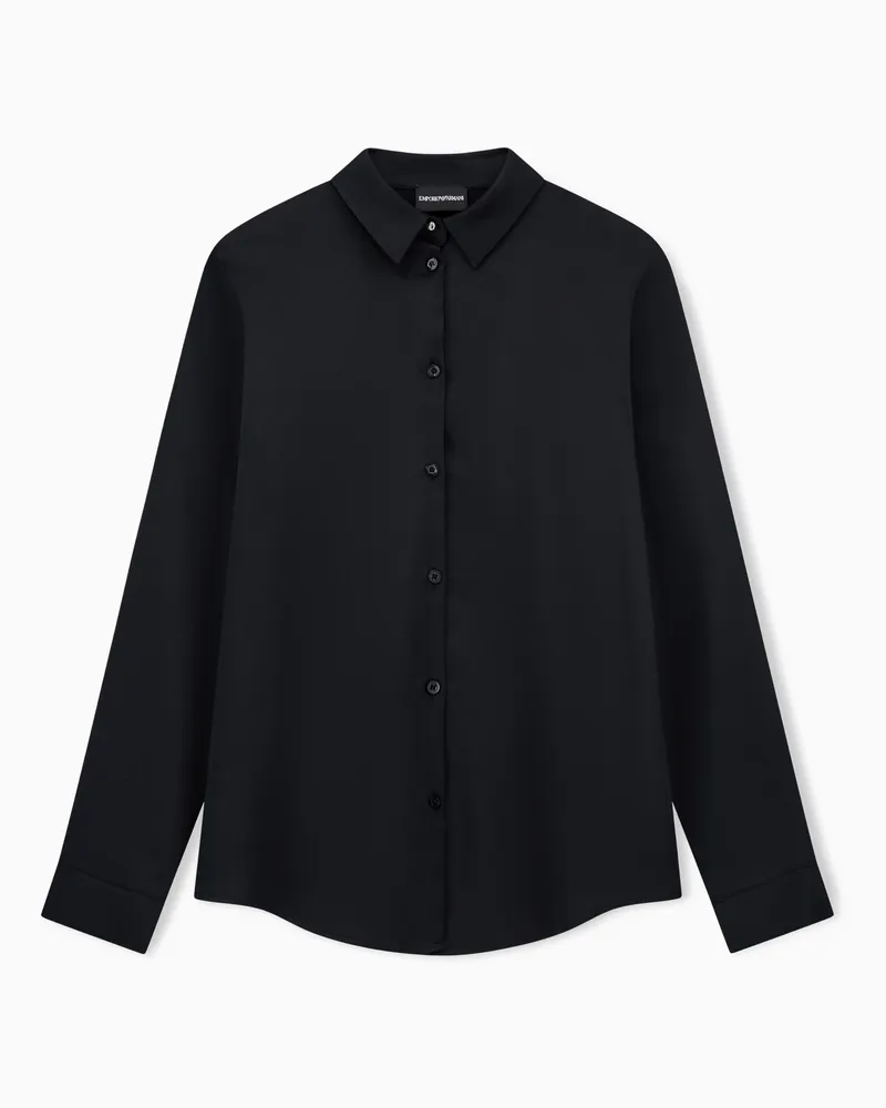 Emporio Armani Hemd aus Satin-Crêpe aus der Sonderkollektion zum Valentinstag Schwarz
