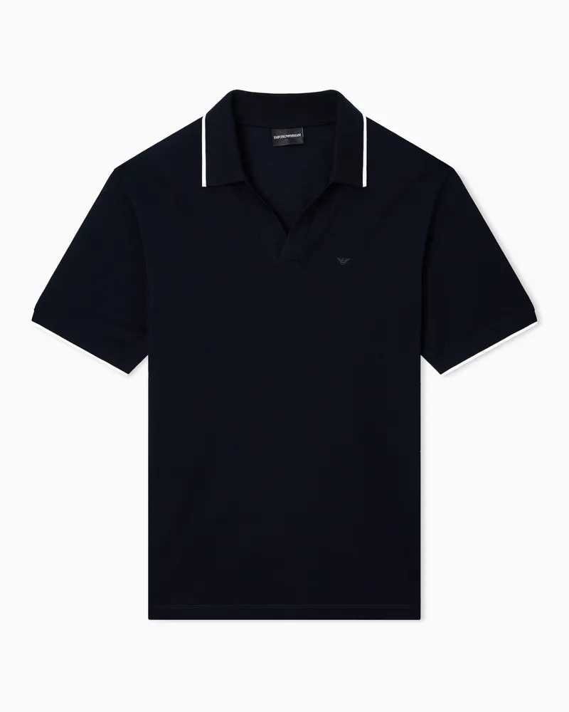 Emporio Armani Stretch piqué polo shirt Marineblau
