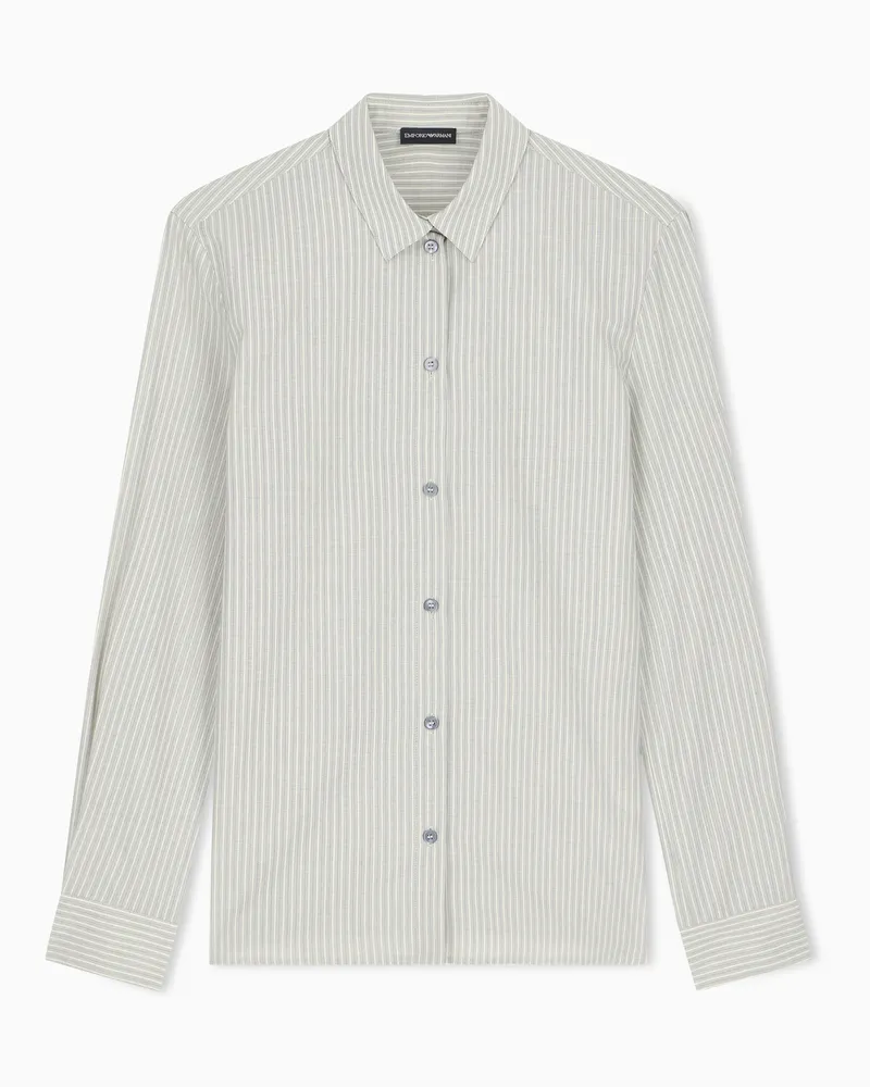 Emporio Armani Gestreiftes Hemd aus Baumwolle Gemustert