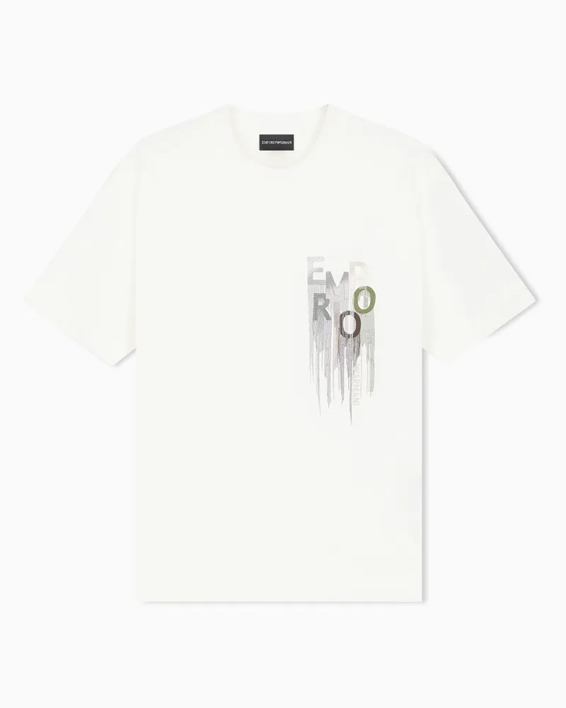 Emporio Armani T-Shirt im Regular Fit aus schwerem Baumwolljersey Weiß