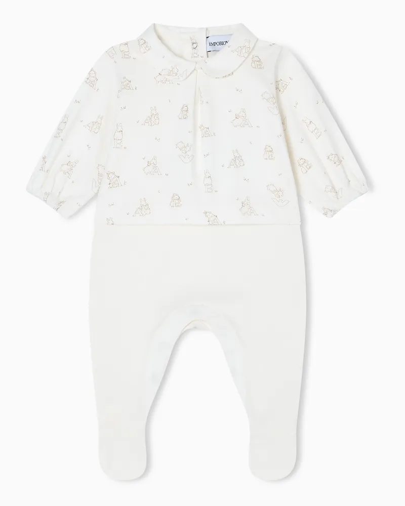 Emporio Armani Funny Winter Jersey-Strampler mit Print Beige