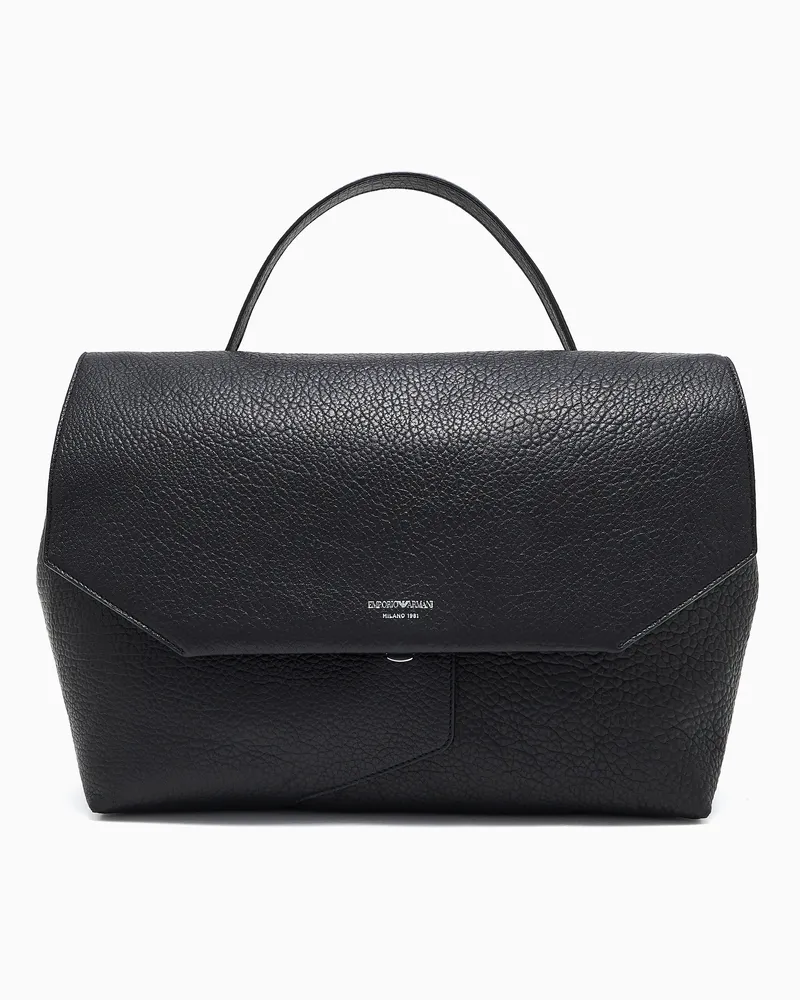 Emporio Armani 1981 Maxi-Ledertasche Schwarz