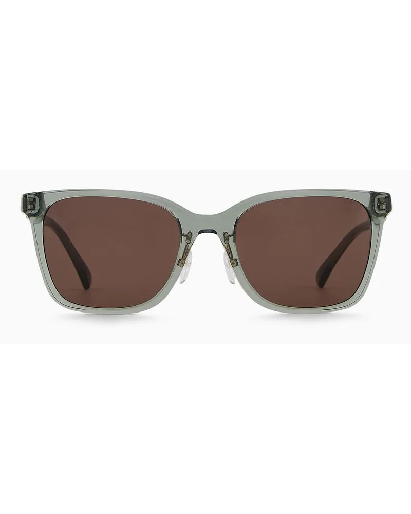 Emporio Armani Sonnenbrille Für Herren mit Eckiger Fassung Asian Fit Grün