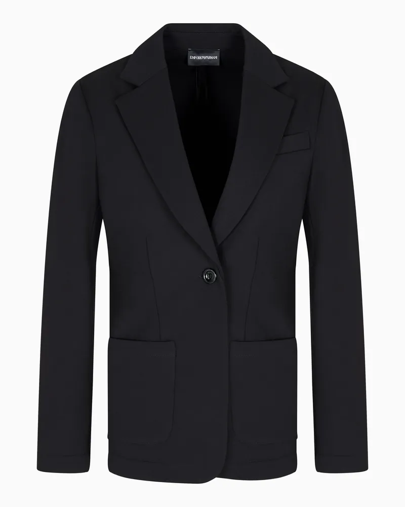 Emporio Armani Einreihiger Travel aus Jersey-Interlock aus der Travel Essential Sonderkollektion Schwarz