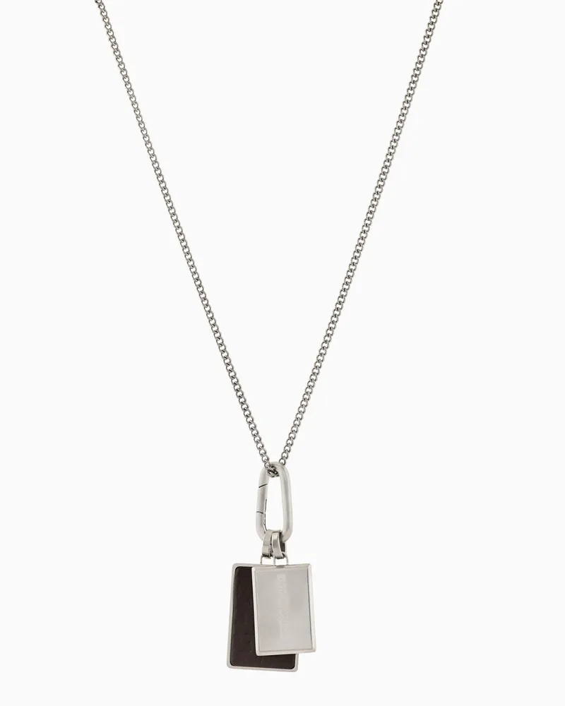 Emporio Armani Kette mit Plaketten aus Edelstahl Mehrfarbig