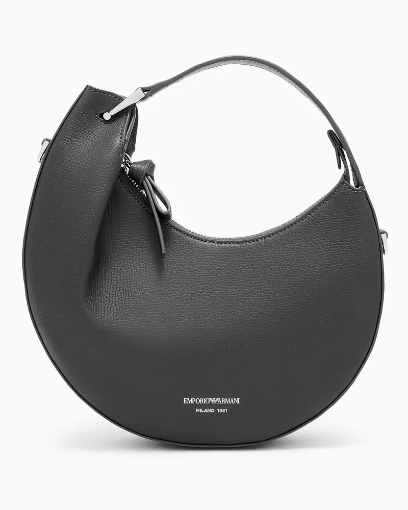Emporio Armani Hobo Bag aus Leder im Mini-Format Emporio Armani 1981 Schwarz