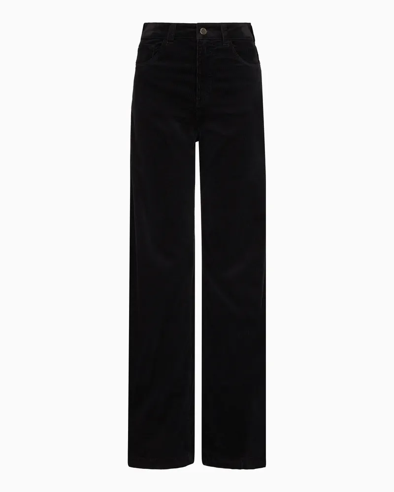 Emporio Armani Hose J14 in Regular Fit aus Cordsamt Schwarz