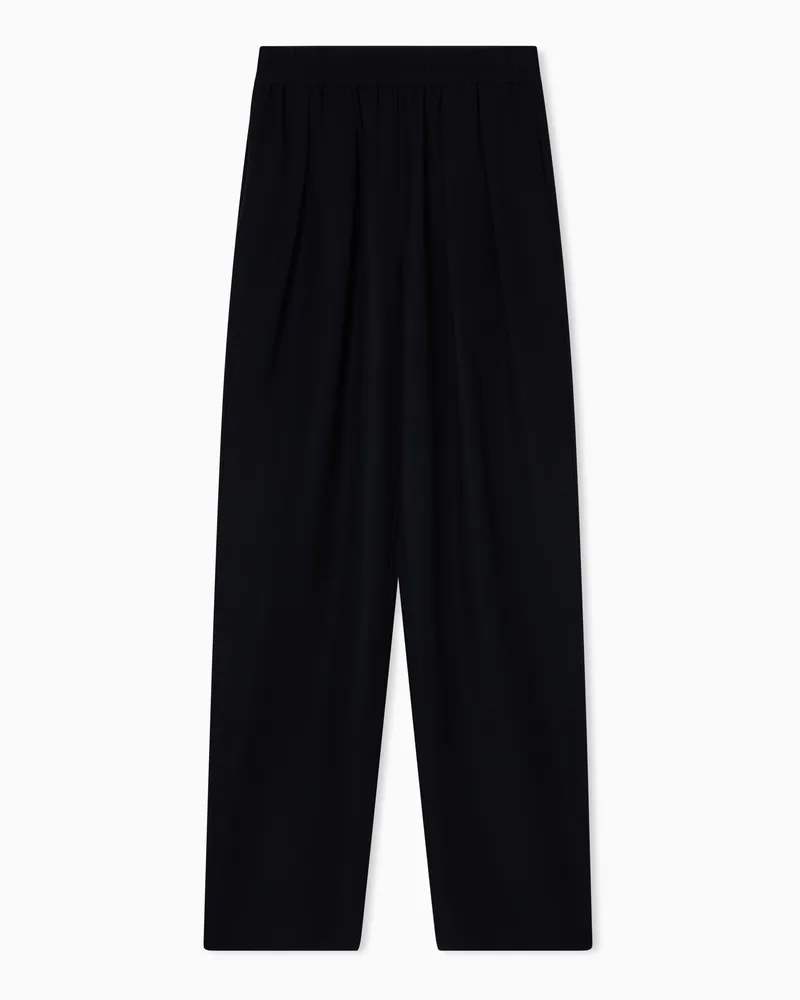 Emporio Armani Hose mit elastischem Bund aus Techno-Cady Schwarz